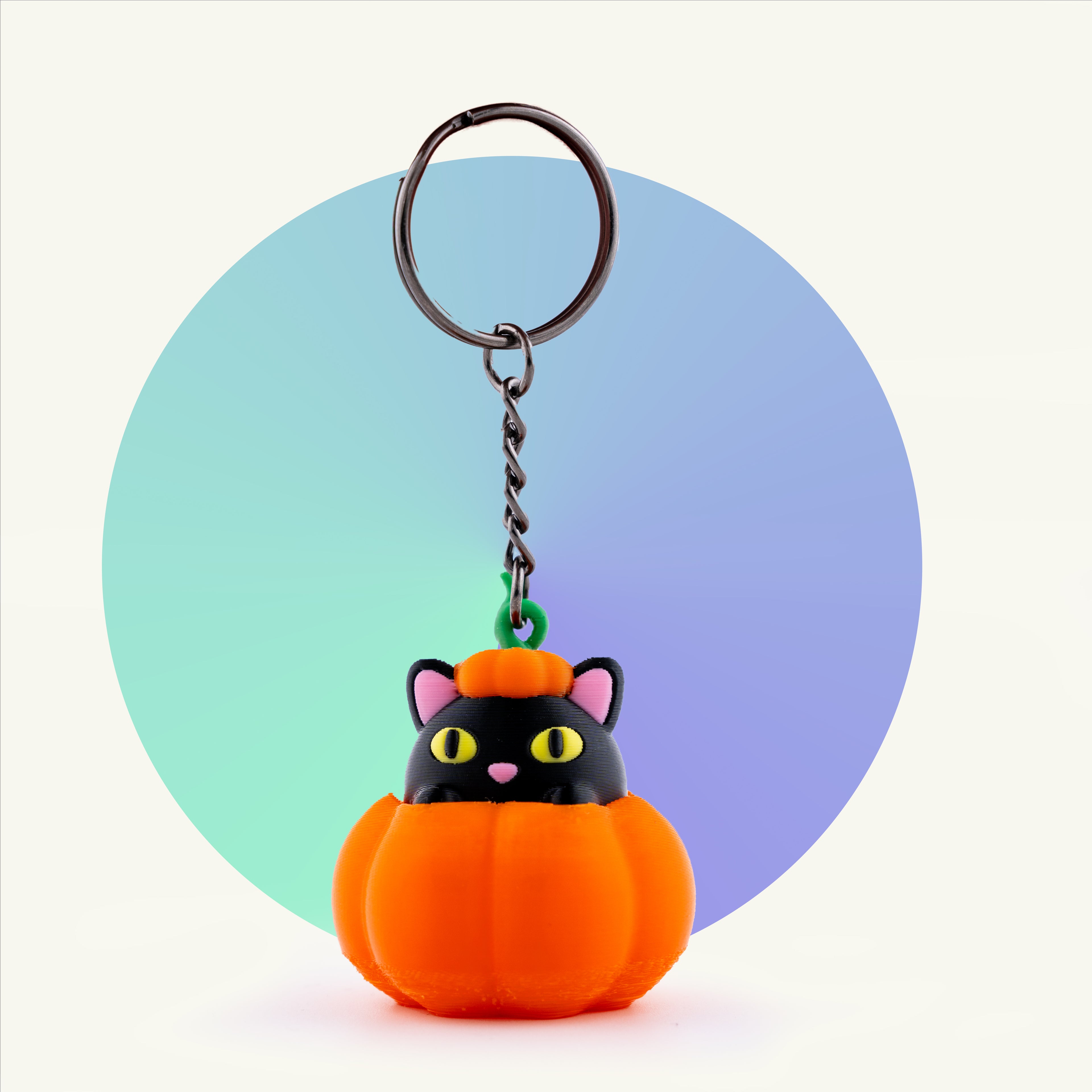 Pumpkin Cat Fidget Keychain