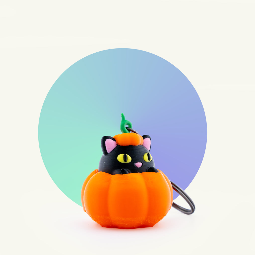 Pumpkin Cat Fidget Keychain
