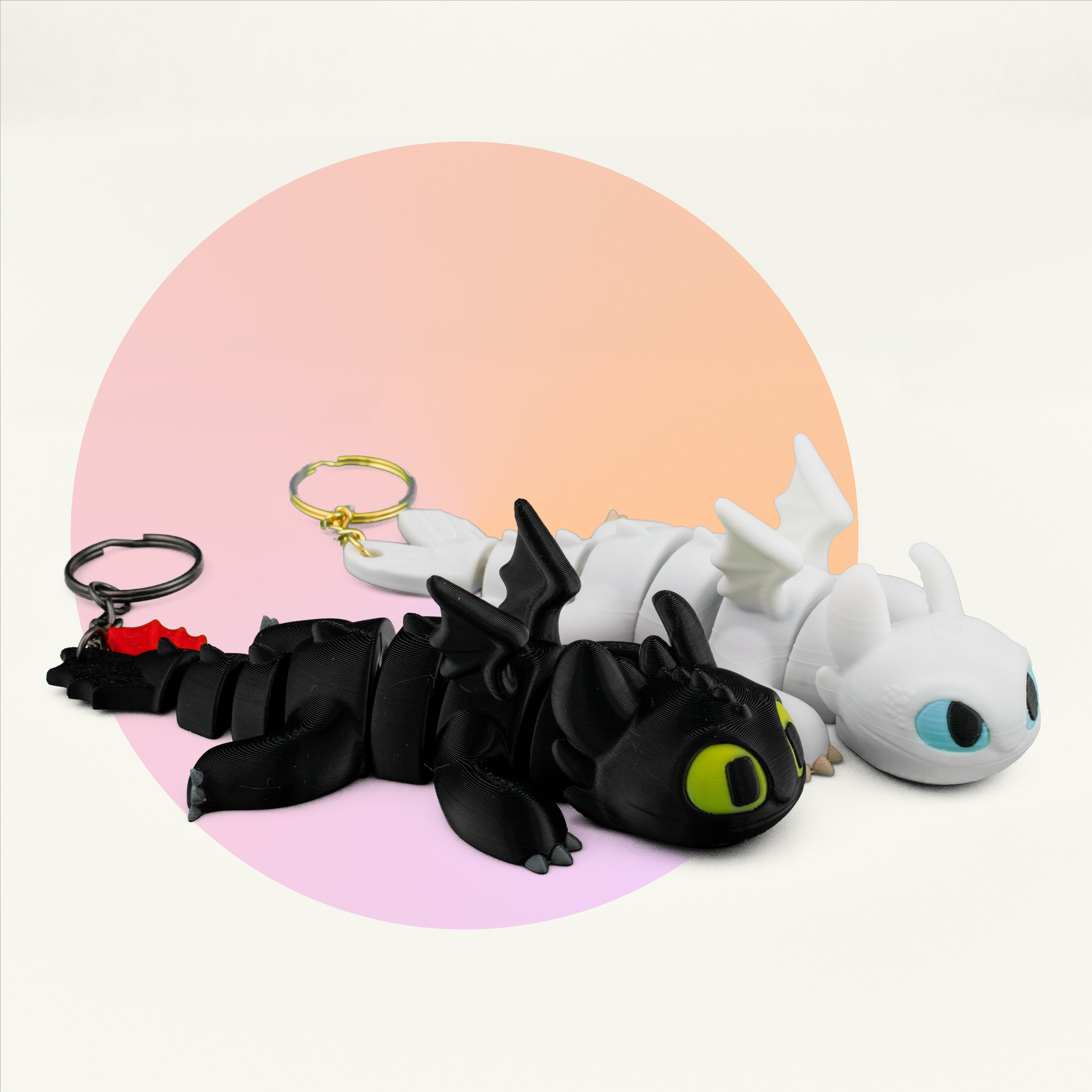 Light Fury & Toothless Keychain