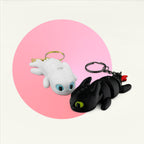 Chibi Light Fury & Toothless Keychain