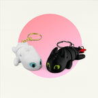 Chibi Light Fury & Toothless Keychain