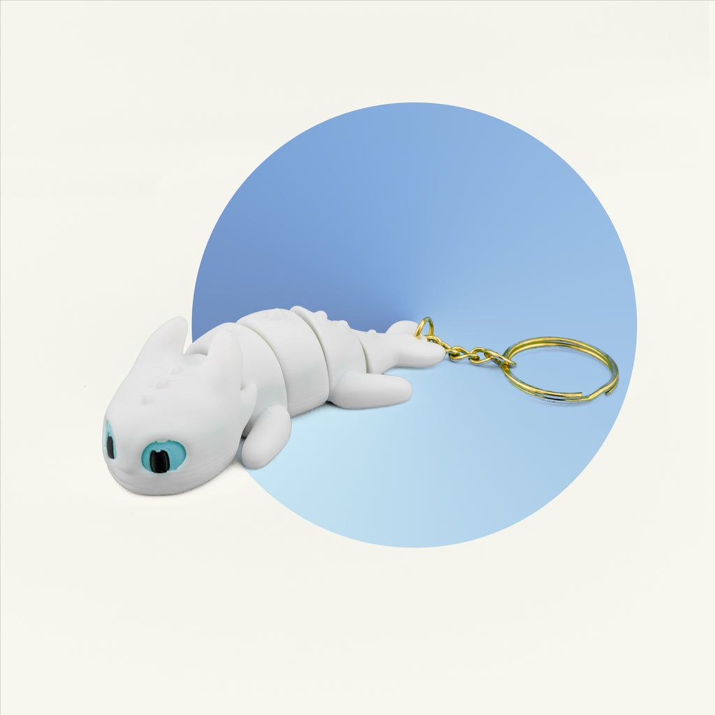 Chibi Light Fury & Toothless Keychain