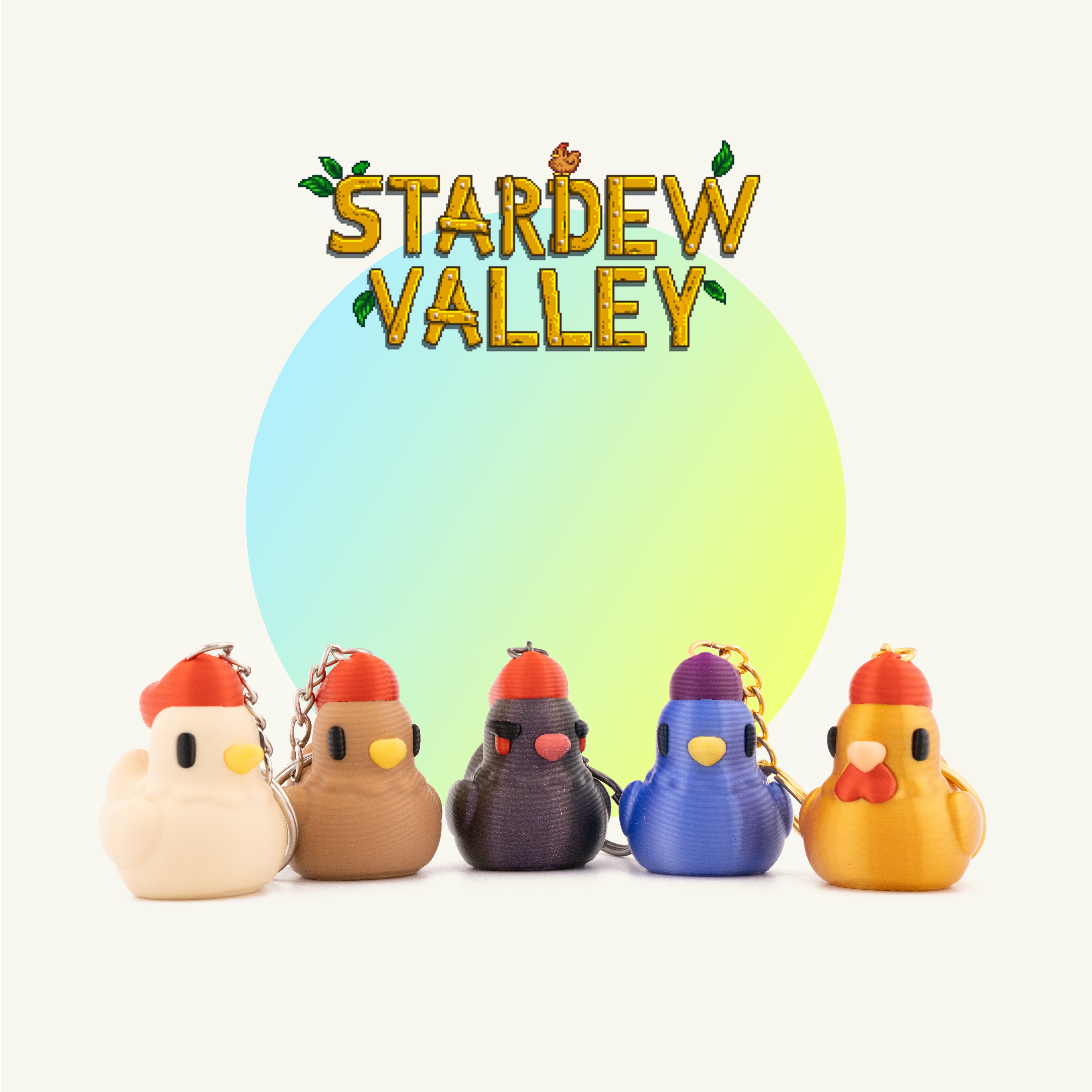 Stardew Valley Chicken Keychain
