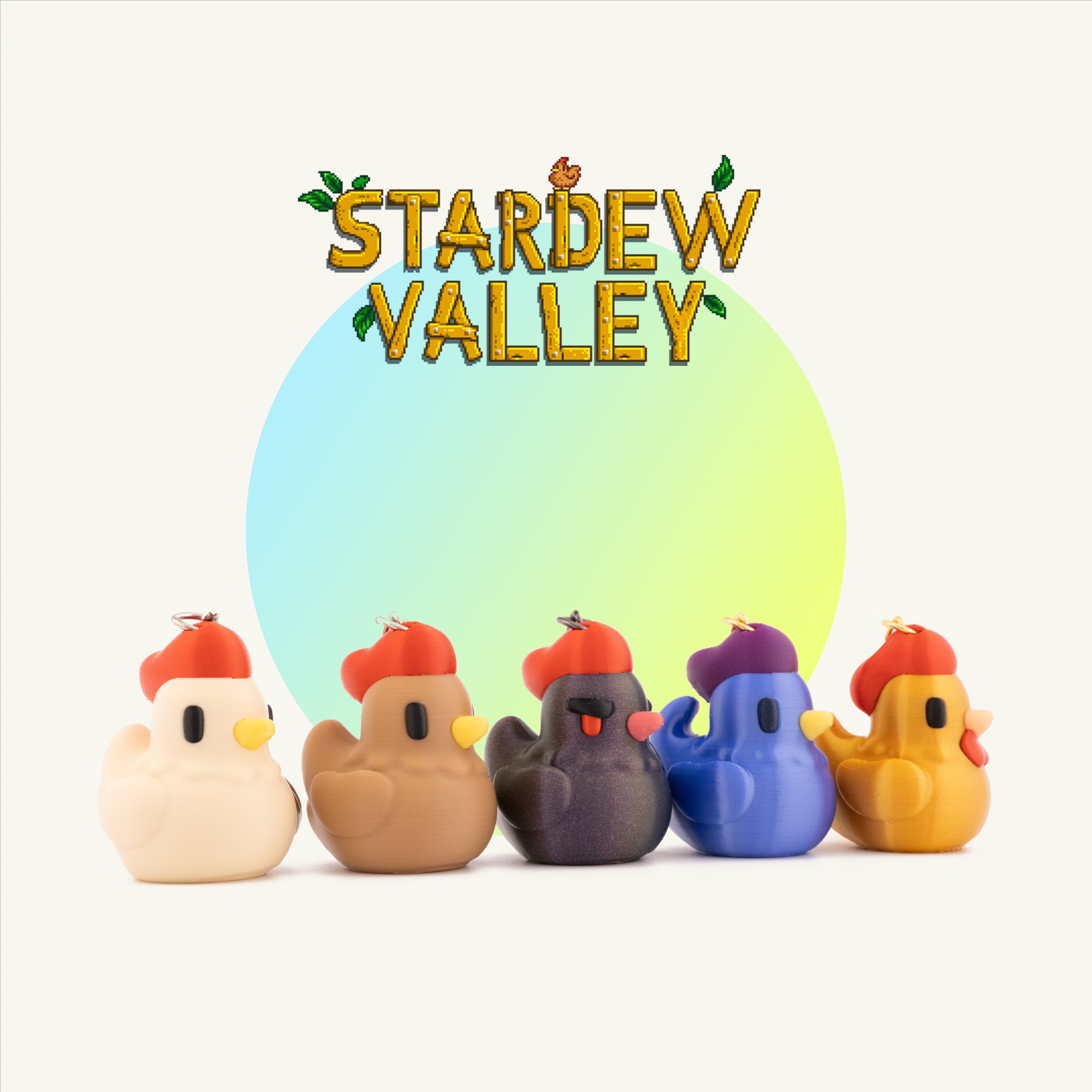 Stardew Valley Chicken Keychain