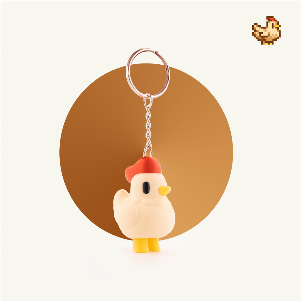 Stardew Valley Chicken Keychain