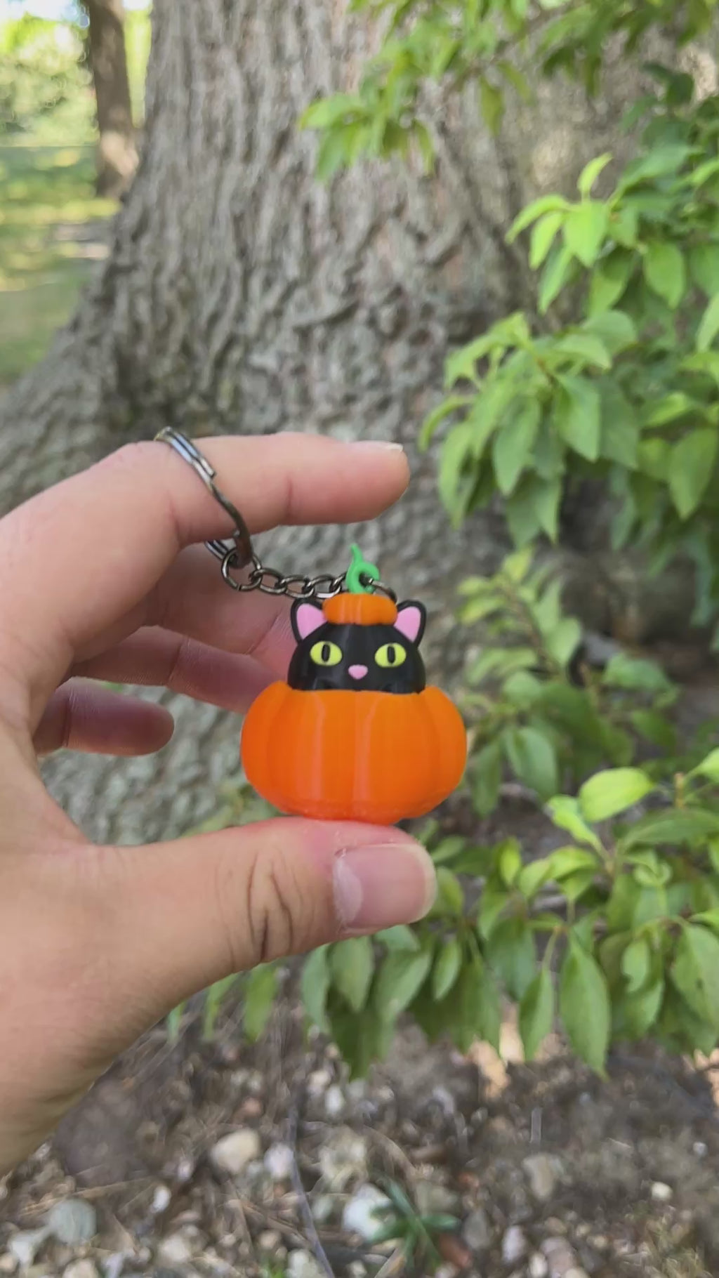 Pumpkin Cat Fidget Keychain